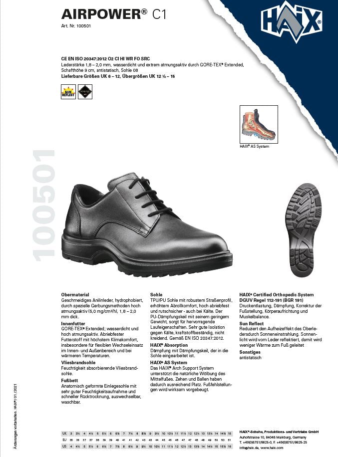HAIX Schnürschuh AIRPOWER C1 Herren, Abverkauf