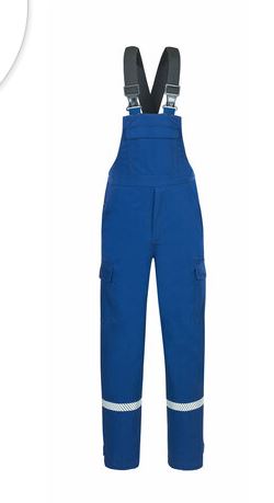 Latzhose in blau von vorne