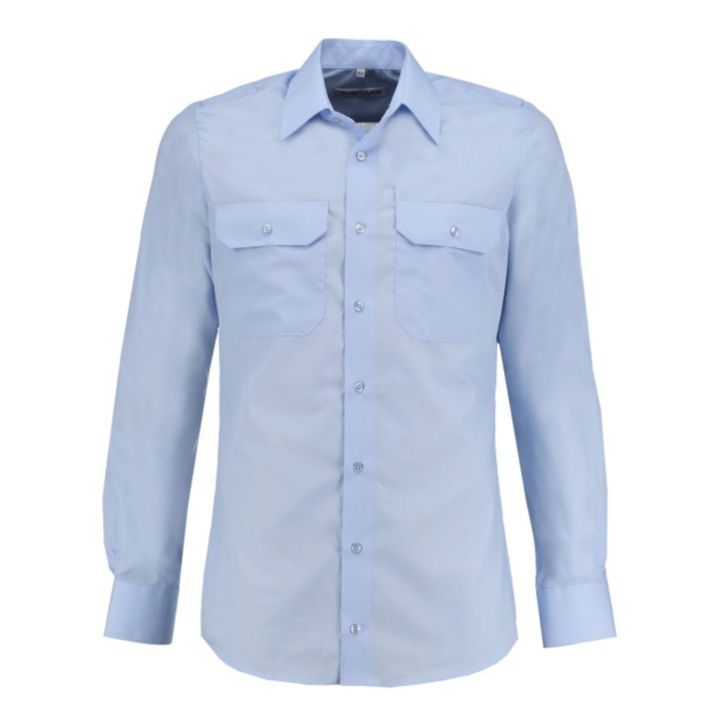 Hellblaues Feuerwehr-Diensthemd in Langarm, schmaler Schnitt für Feuerwehrmänner