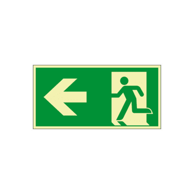 Rettungszeichen "Rettungsweg links", Kunststoff