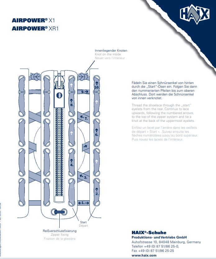 HAIX Reißverschlusslasche für AIRPOWER® XR1, XR1 Lady