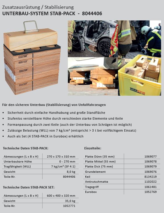 WEBER RESCUE SYSTEMS Unterbau-System Stab-Pack