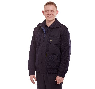 Strickjacke mit Rollkragen, marineblau