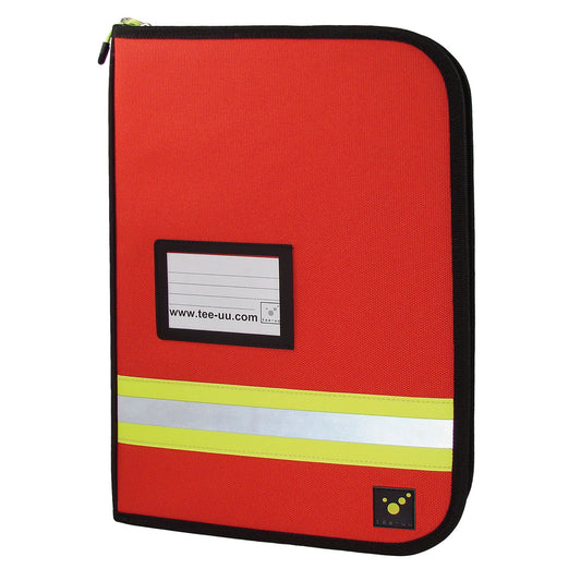 Tee-UU Schreibmappe in rot mit Reflektorstreifen