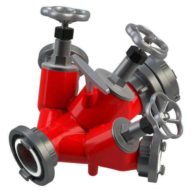 Verteiler mit Ventilabsperrung, 3 Abgänge