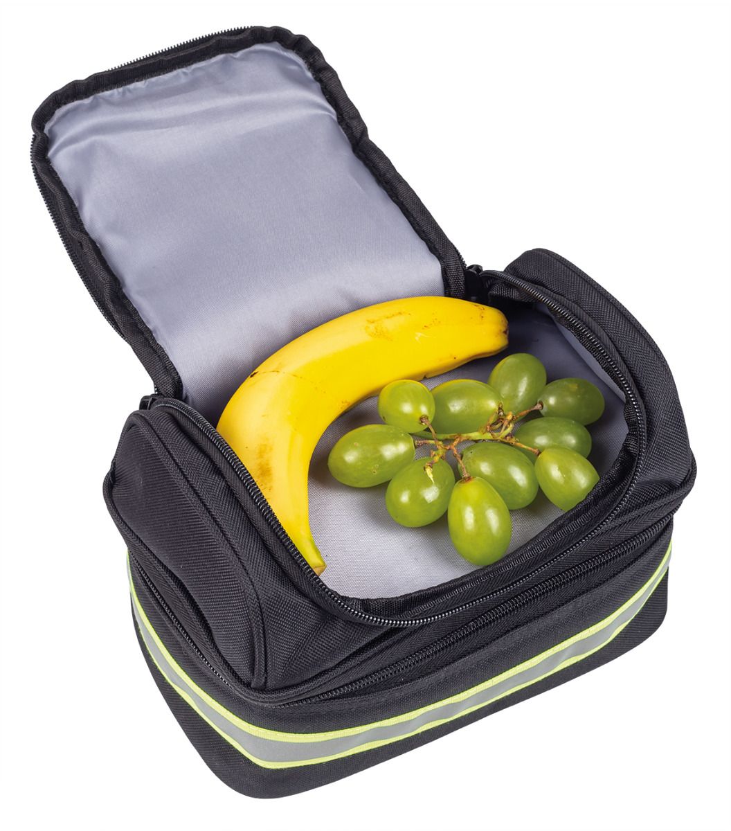 TEE-UU Lunchbox offen mit Banane und Trauben gefüllt