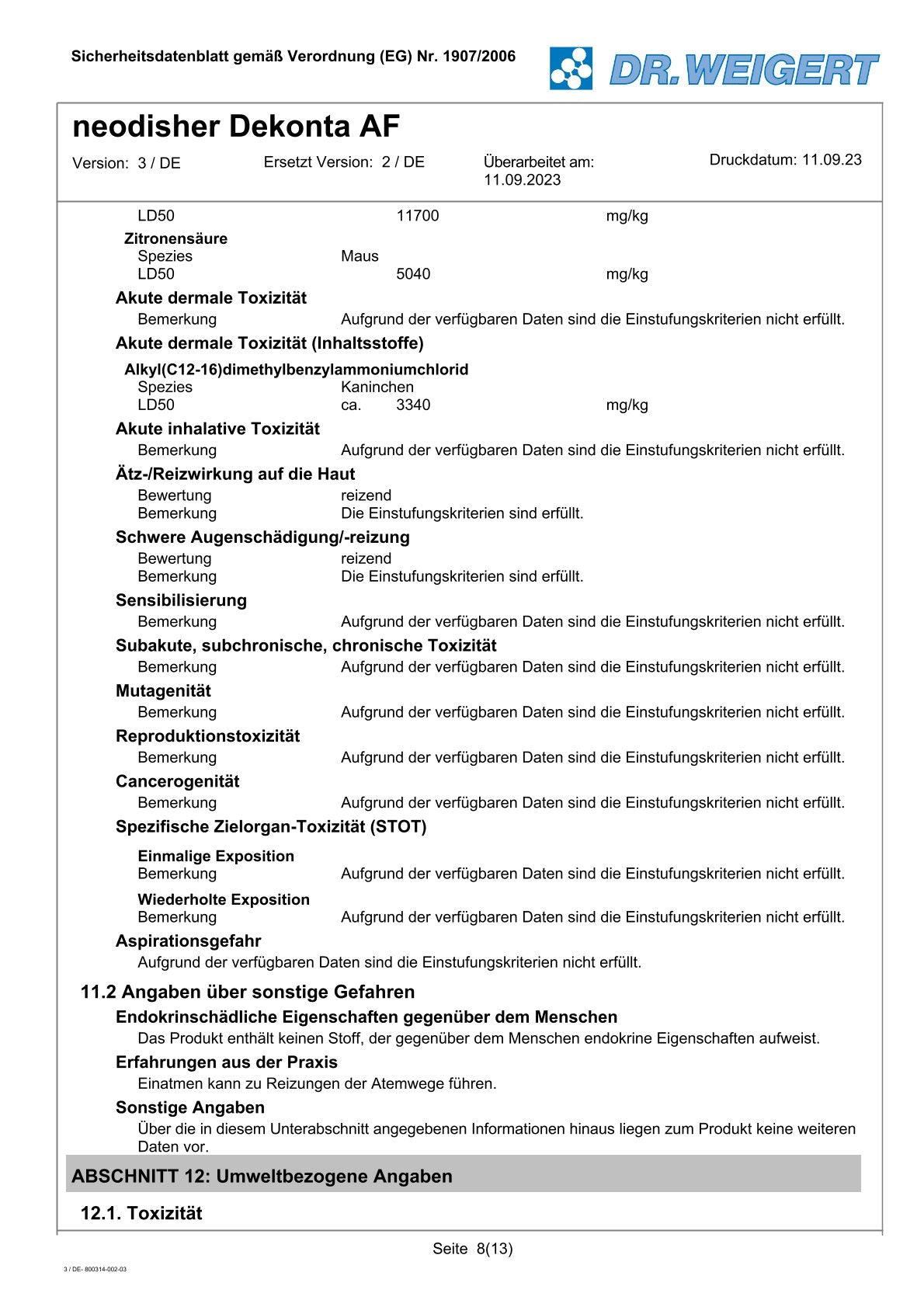 DRÄGER neodisher Dekonta AF im 5l Kanister