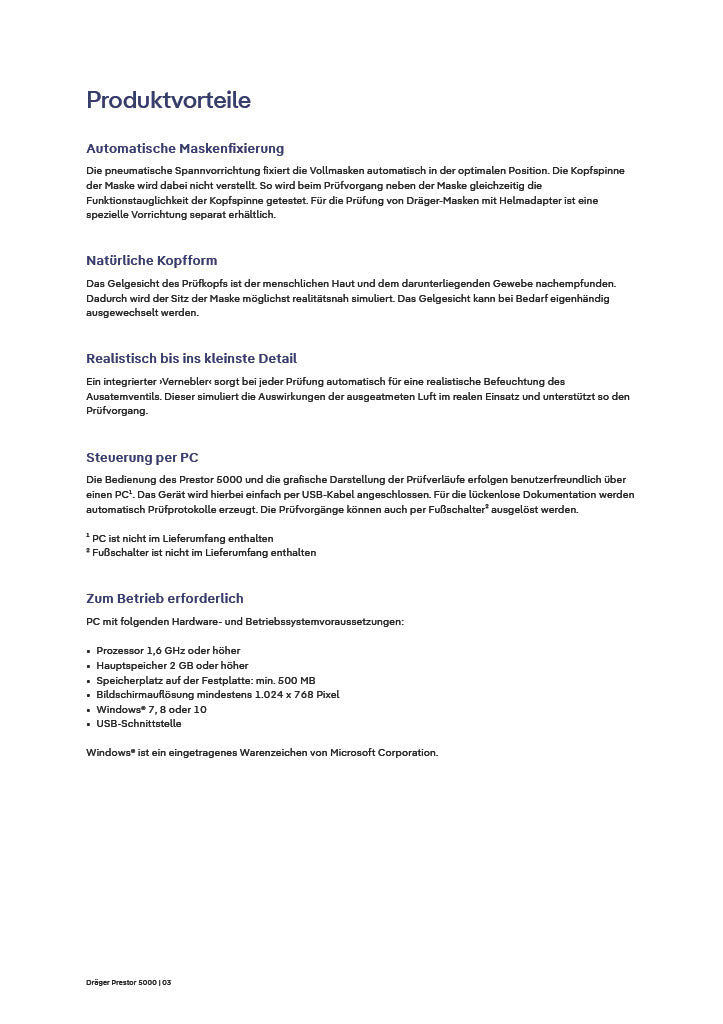 DRÄGER Maskenprüfgerät Prestor 5000