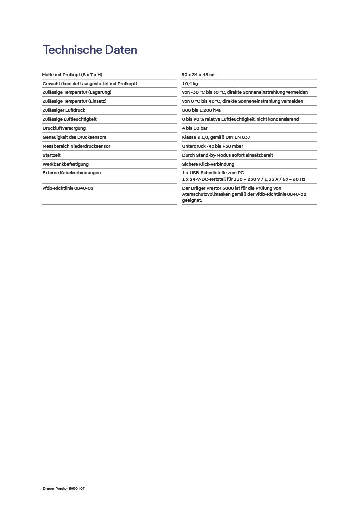 DRÄGER Maskenprüfgerät Prestor 5000