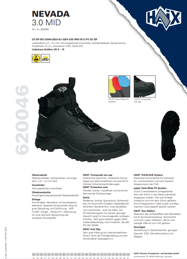 HAIX NEVADA 3.0 mid, Arbeitsstiefel