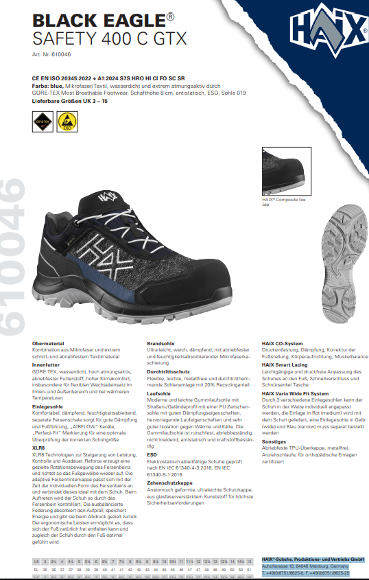 HAIX BLACK EAGLE Safety 400 | C, GTX, blue