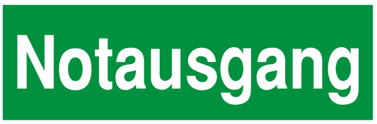 Rettungsschild "Notausgang" 297x105mm langnachleuchtend + selbstklebend