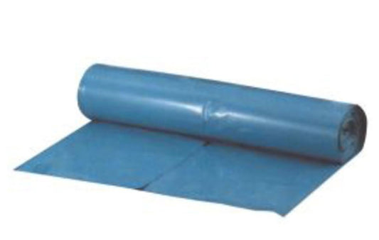 Blaue Rolle mit Müllsäcke
