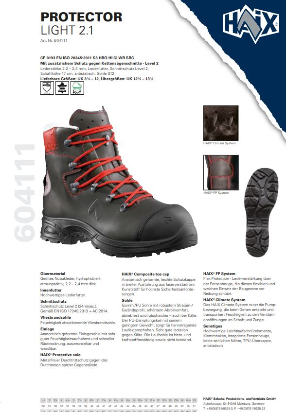 HAIX Protector Light 2.1 – Der leichte Arbeitsstiefel mit S3-Sicherheit und Schnittschutz