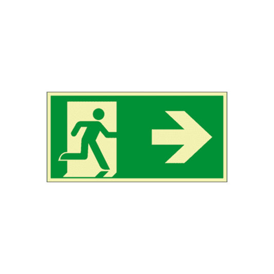 Rettungszeichen "Rettungsweg rechts", Kunststoff