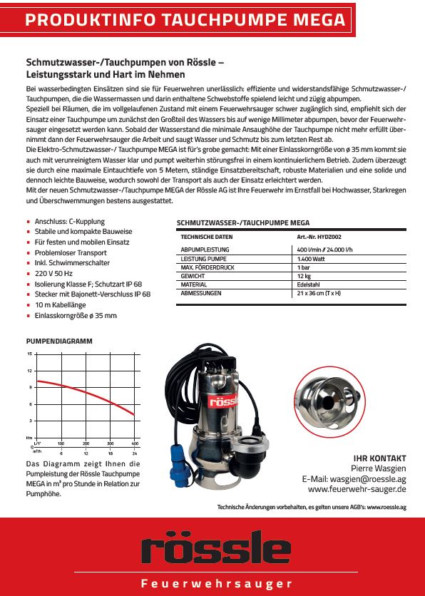 Tauchpumpe RSSLE MEGA, 400l/min, 230V und 35mm Korndurchlass, C-Ansch Krmpelmann Feuerschutz GmbH Tauchpumpe RSSLE MEGA, 400l/min, 230V und 35mm Korndurchlass, C-Ansch Krmpelmann Feuerschutz GmbH