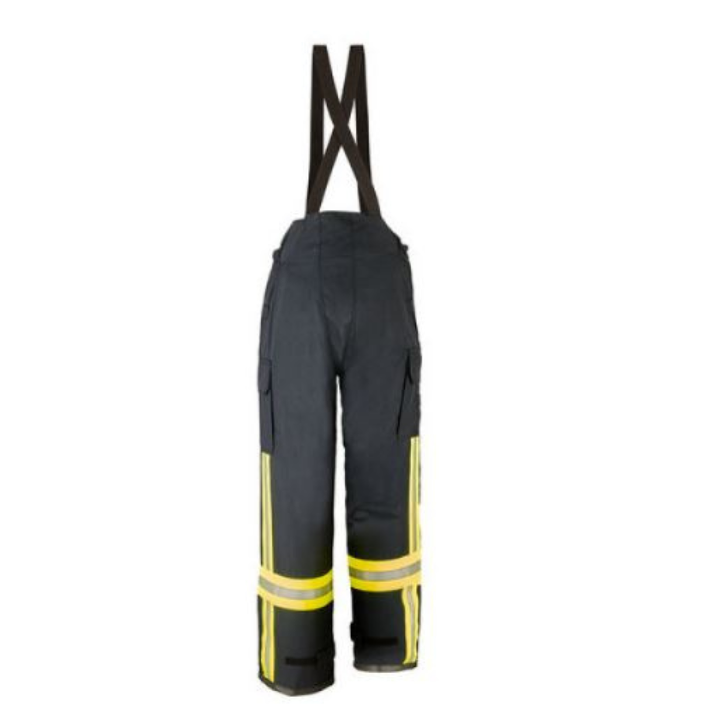 Überhose von Watex von hinten in schwarz mit Reflektorstreifen und Hosenträger